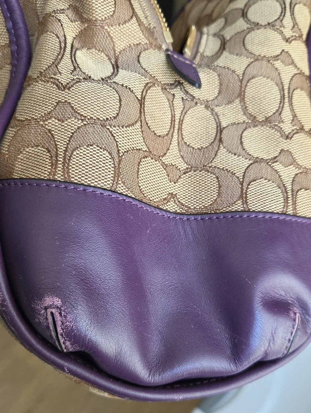 Coach Phoebe RARE Monogram Shoulder Bag Brown And Purple